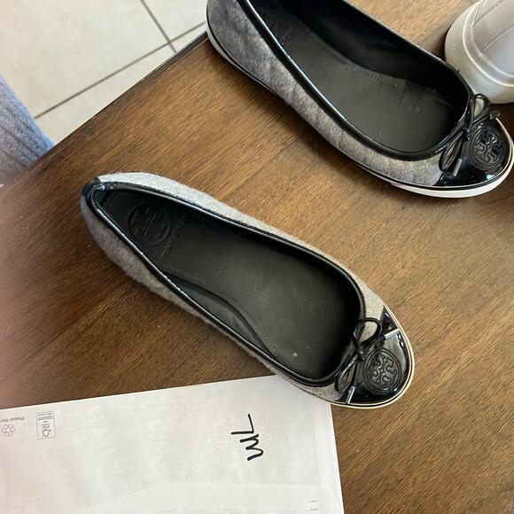 Tory Burch Skyler Gray Quilted Wool Ballet Sneaker Flat Size 7 - Picture 4 of 4